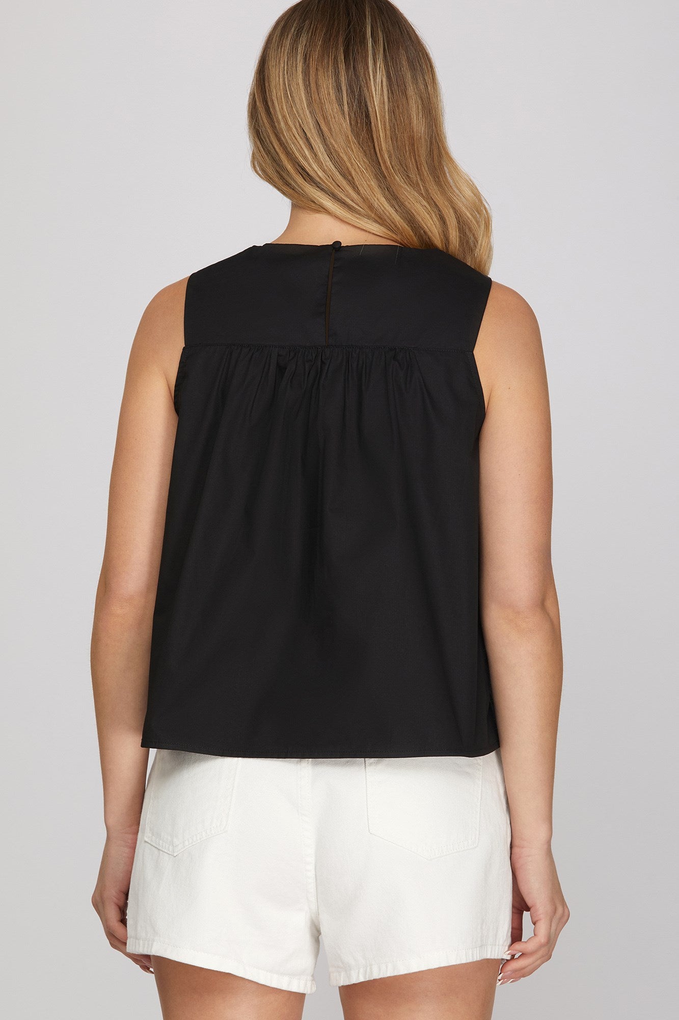 Game Day Sleeveless Ruffle Detail Top