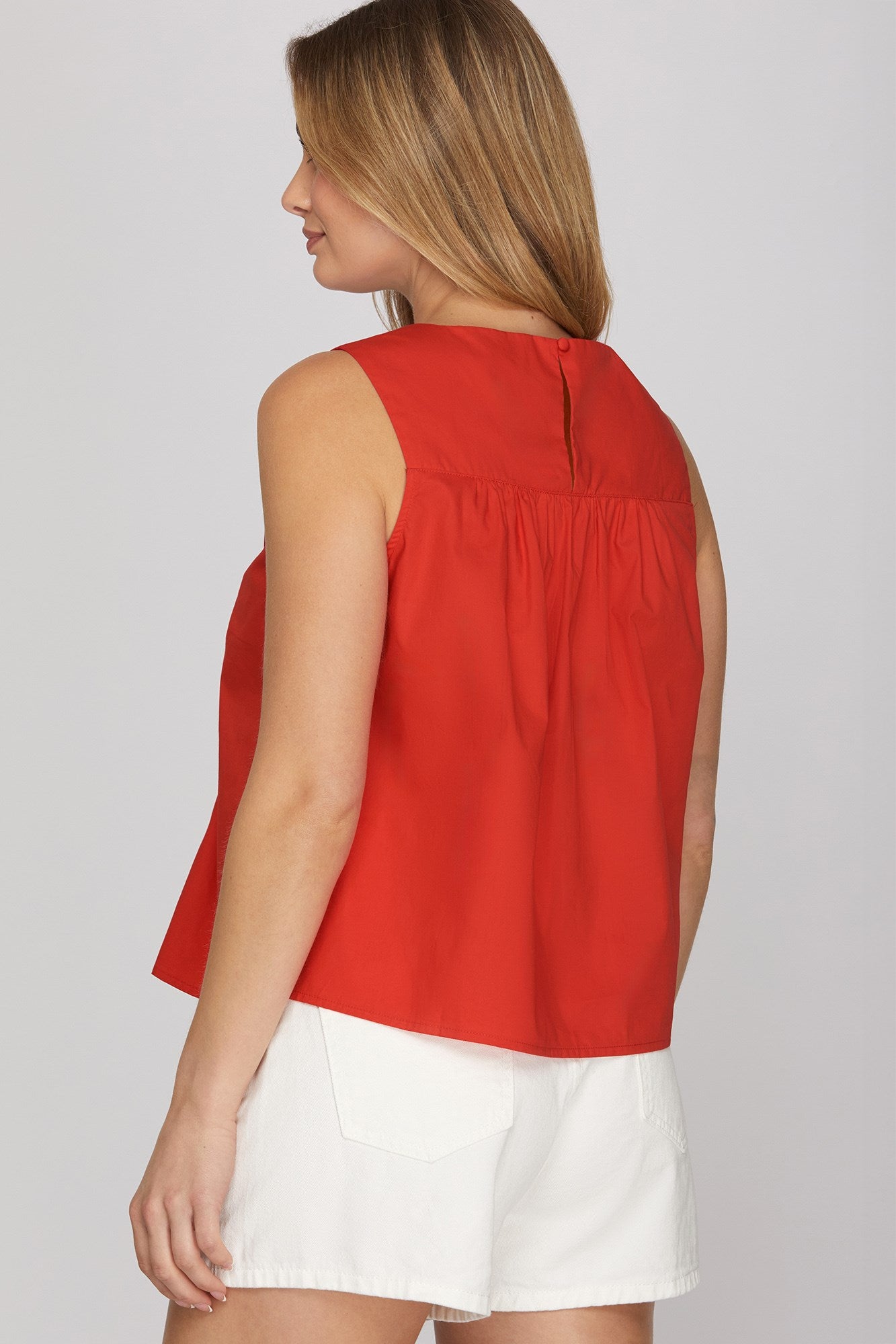 Game Day Sleeveless Ruffle Detail Top