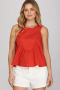 Game Day Sleeveless Ruffle Detail Top