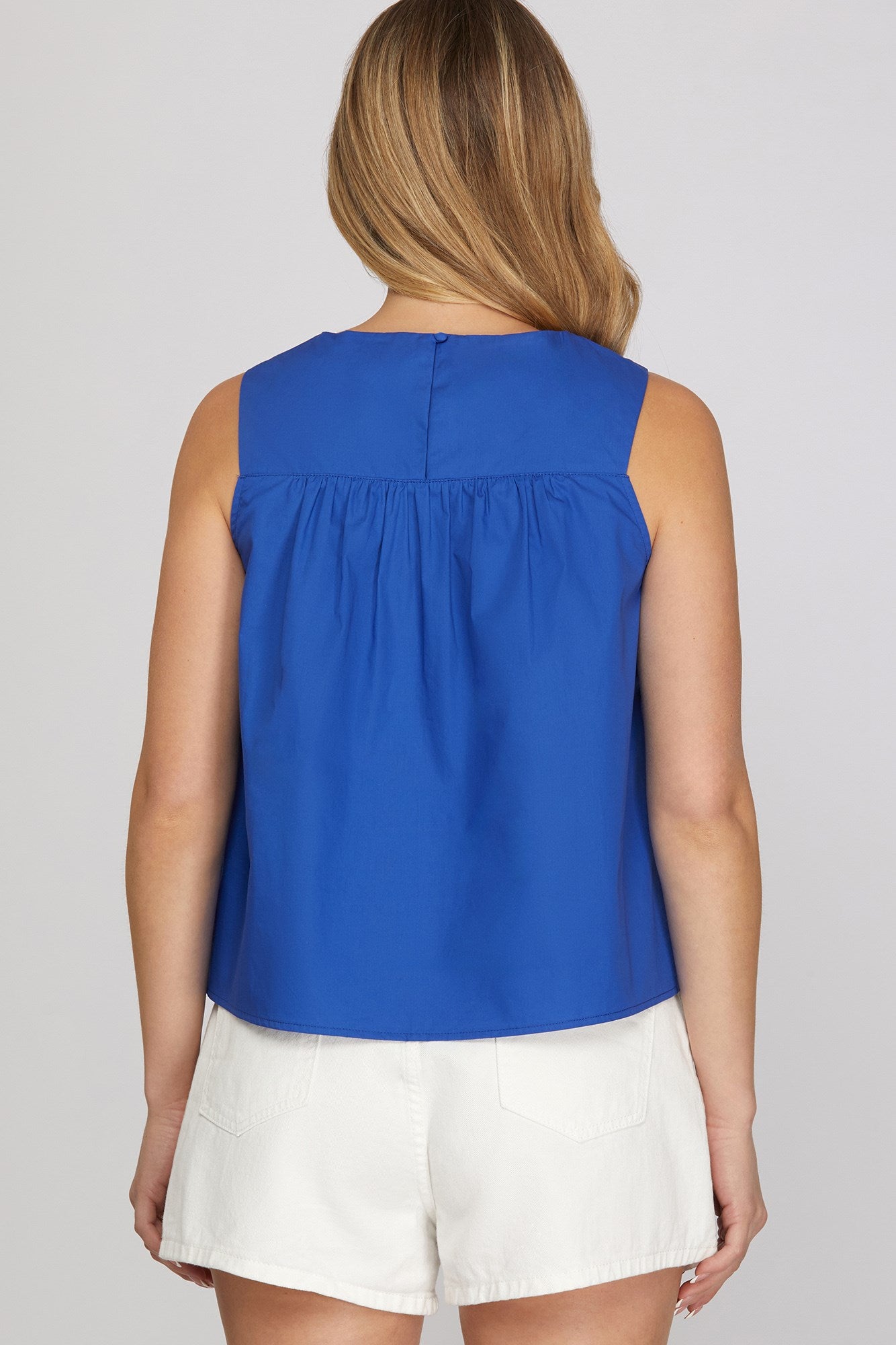 Game Day Sleeveless Ruffle Detail Top