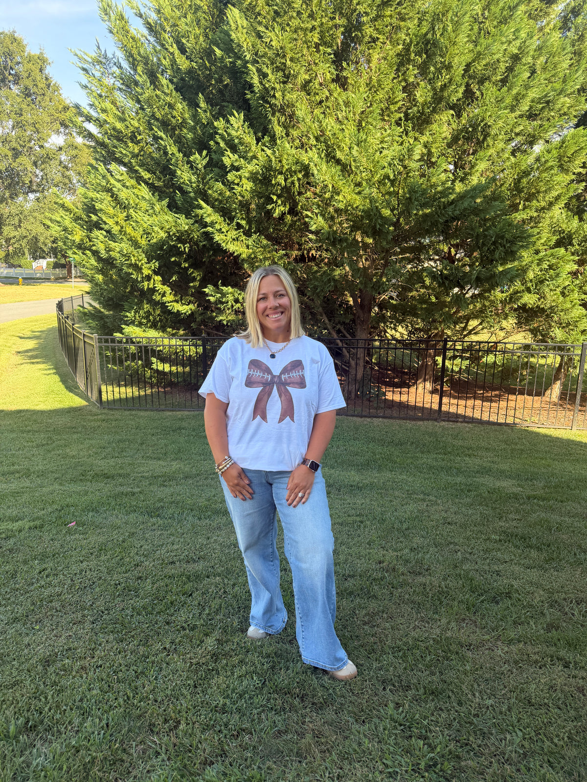 Football Bow Tee