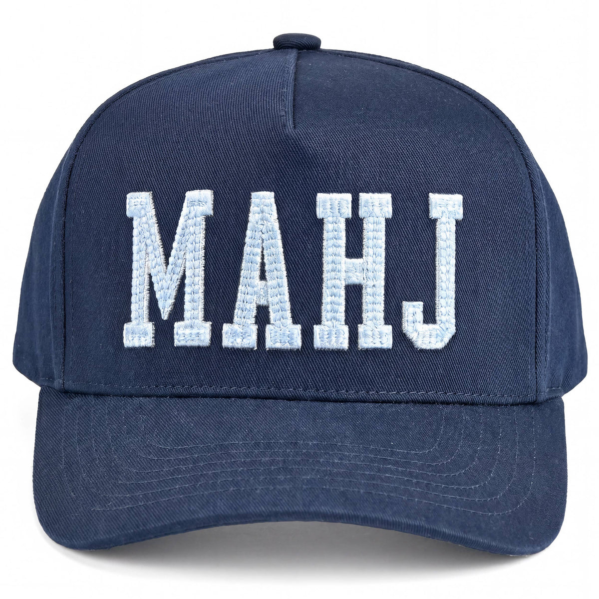 MAHJ Letter Embroidered Two Tone Trucker Hat