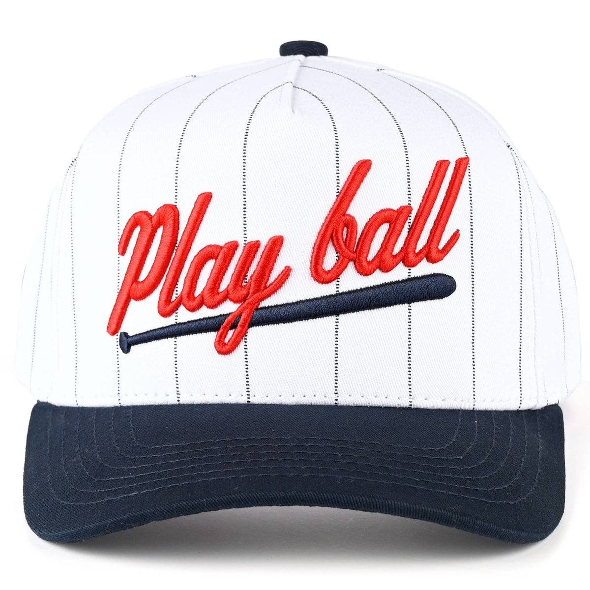 C.C Play Ball Letter Stripe Pattern Trucker Cap