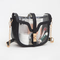 Clear Transparent Saddle Bag - Black