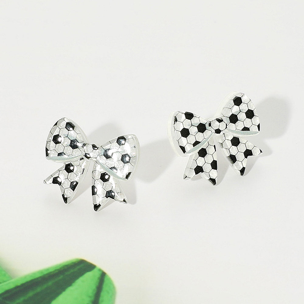 Sports Resin Stud Earrings - Soccer
