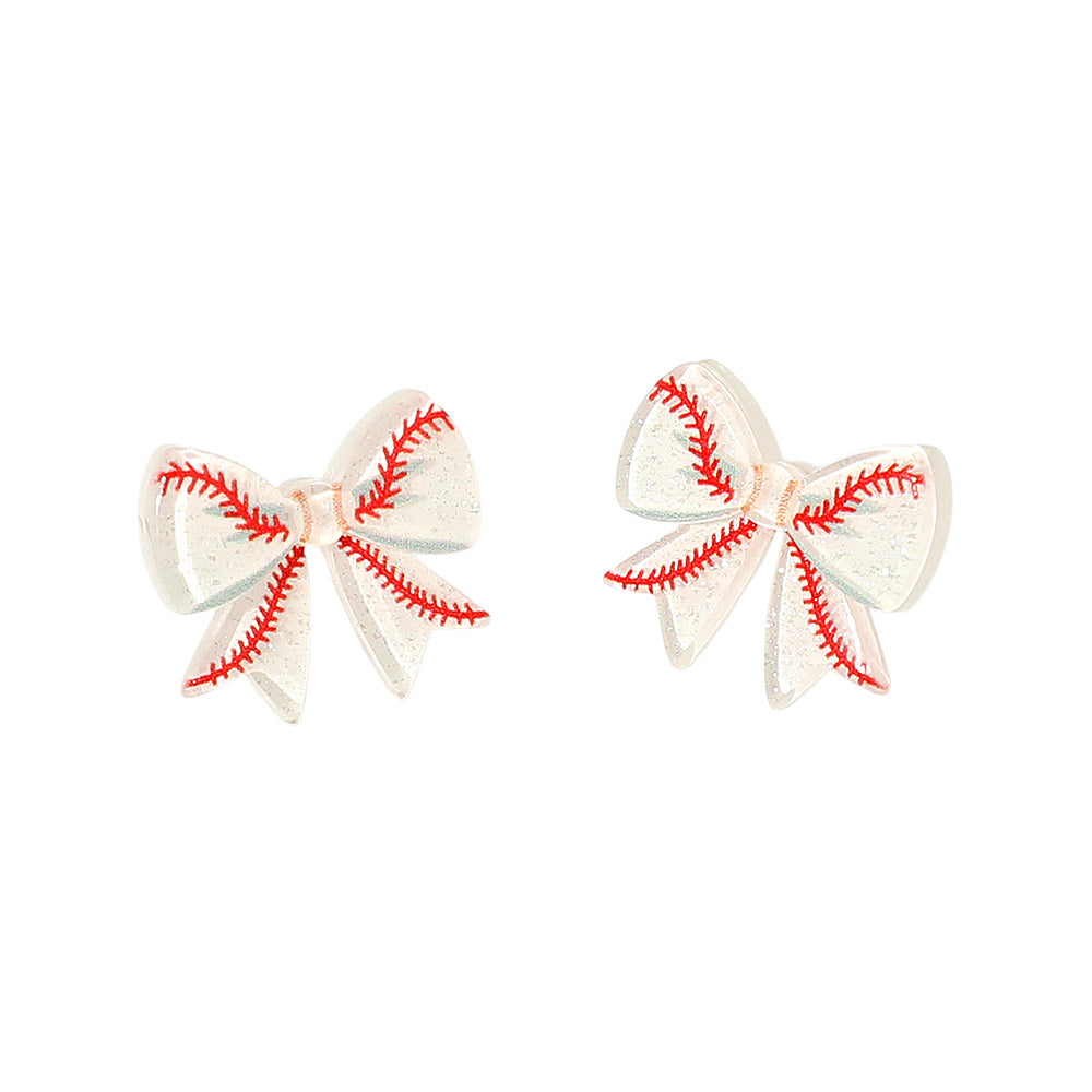 Sports Resin Stud Earrings - Baseball