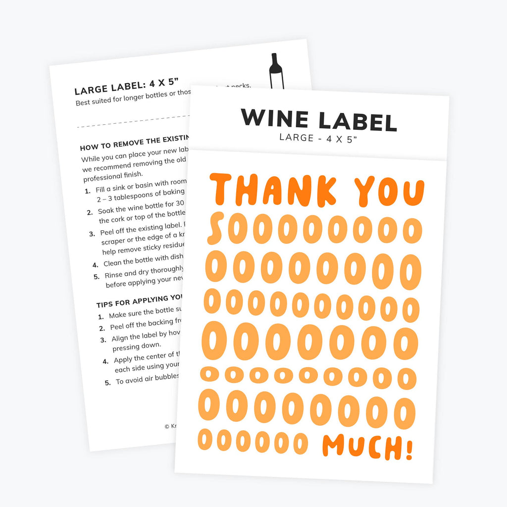 Thank You Gift, Wine Bottle Label