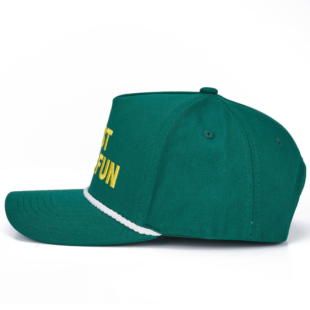 JUST FORE FUN Letter Embroidered on Two Tone Trucker Hat