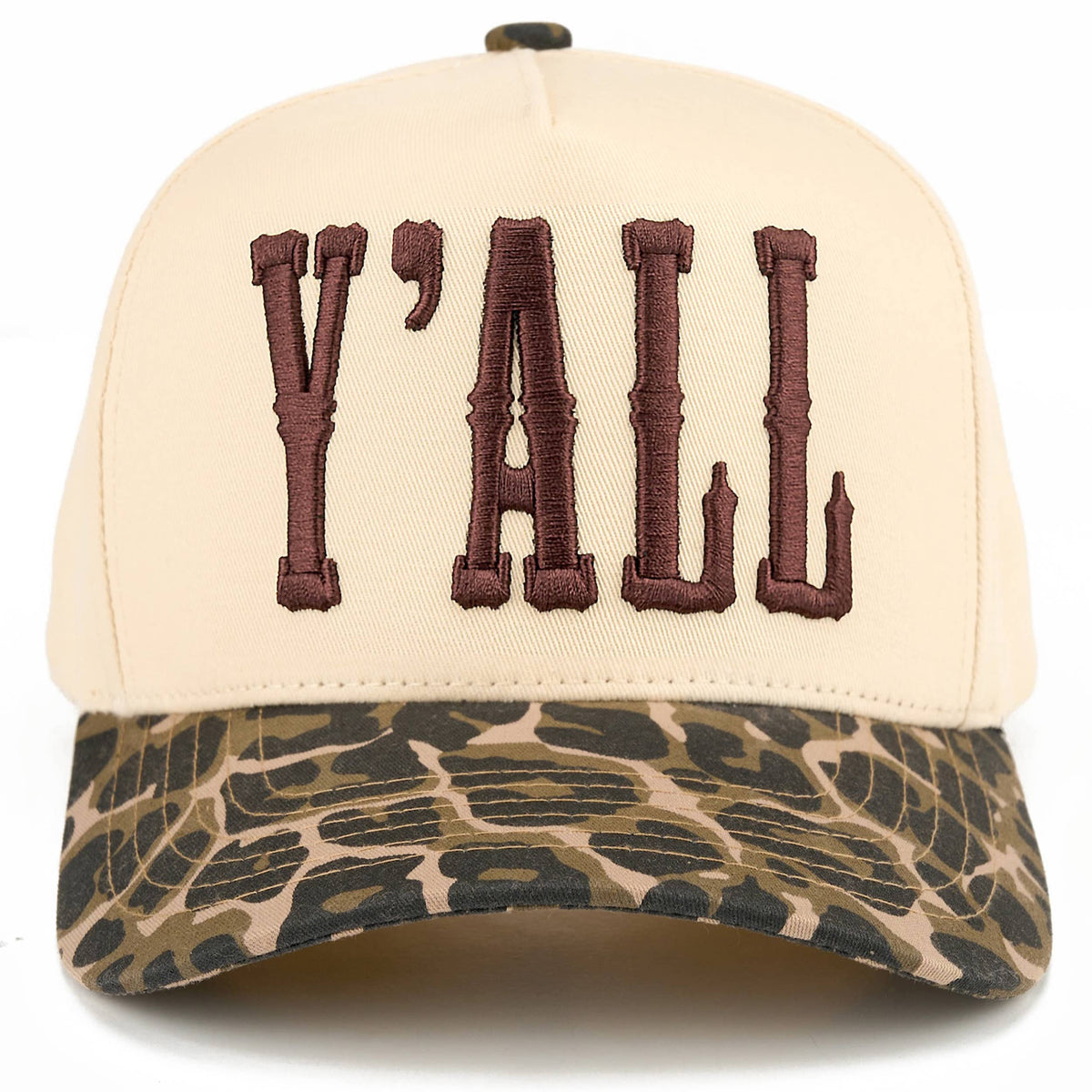 Y'ALL Letter Embroidered Two Tone Trucker Hat